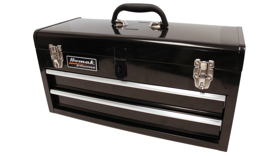 Homak 20in 2 Drawer Toolbox, Black BK01022001