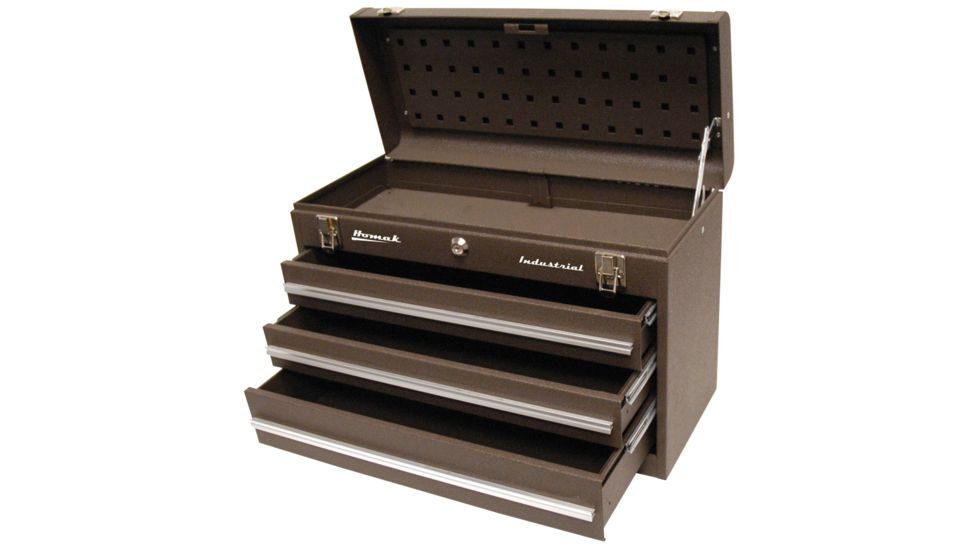 Homak 20in 3 Drawer Friction Toolbox, Brown BW00203200