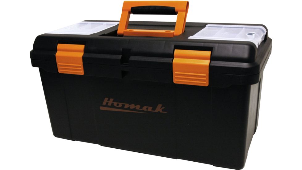 Homak 23in Plastic Tool box w/ Tray &amp; Dividers BK00122006
