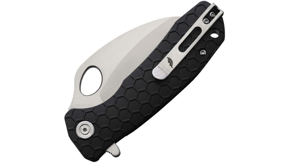Honey Badger Knives Claw Linerlock Folding Knife, 3" satin finish D2 tool steel blade, Black textured GRN handle, HB1115