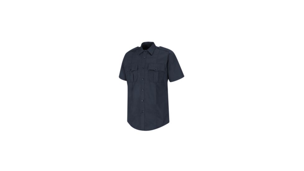 Horace Small 100% Cotton Button Front Shirt, Navy, SSXL HS1709SSXL