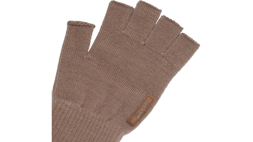 Hot Shot Merino Wool Fingerless Gloves, Brown, One Size, 00-160C