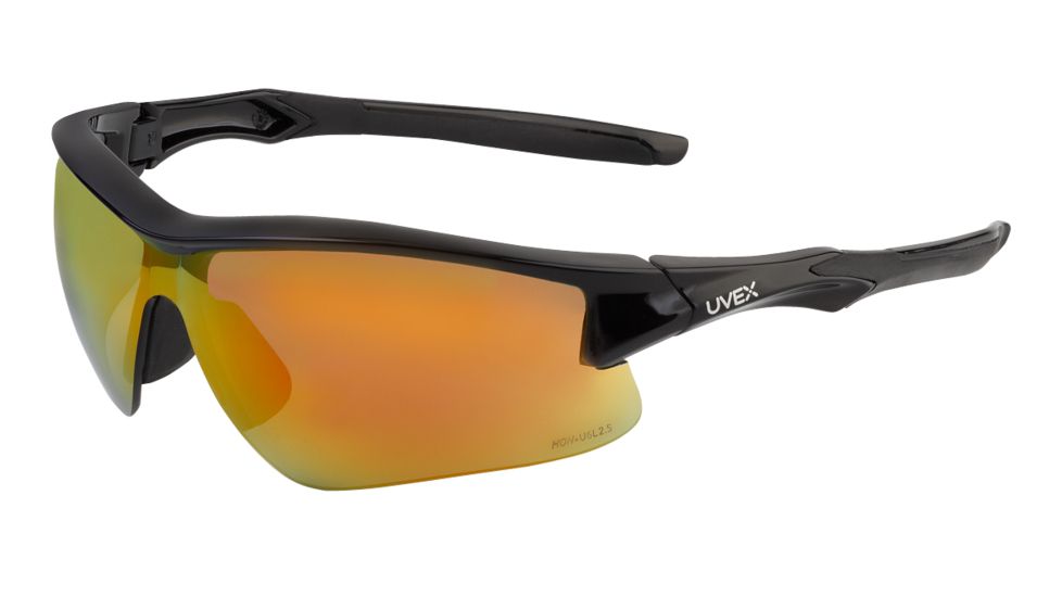 Howard Leight Acadia Safety Eyewear with Hardcoat lens coating, Black Frame, Red Mirror Lens, One size fits most R-02219