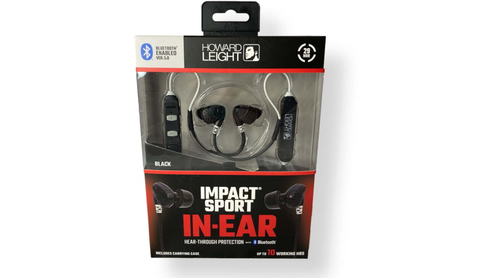 Howard Leight Impact Sport In-Ear Bluetooth with Hear Through Technology, Black, R-02701