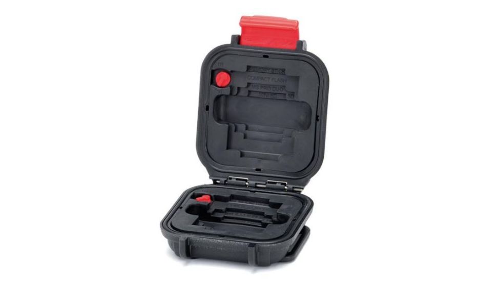 HPRC 1100M Memory Cards Hard Case, Black with Red