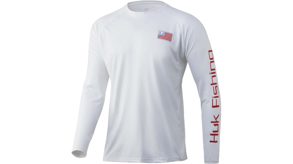 HUK Performance Fishing And Bars Pursuit L/S Shirt - Men's, White, S, H1200426-100-S
