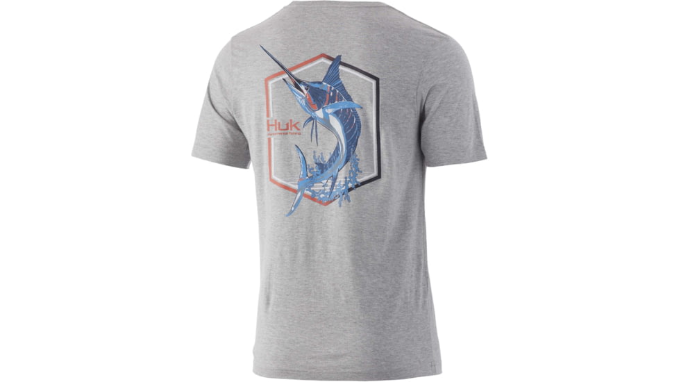 HUK Performance Fishing Angry Marlin Tee - Men's, Heather Grey, M, H1000329-033-M