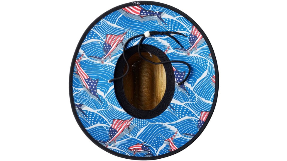 HUK Performance Fishing Camo Patch Straw Hat - Mens, Americana, 1, H3000239-695-1