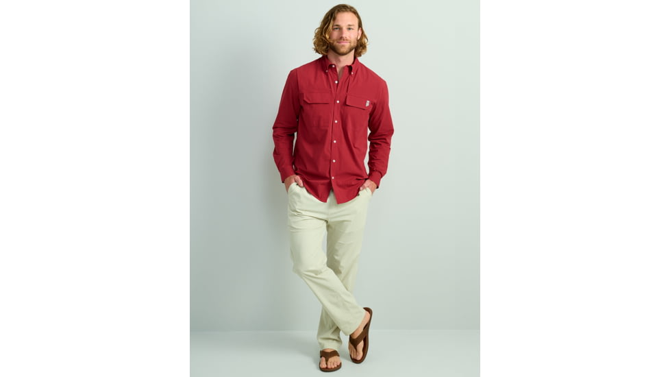 HUK Performance Fishing Creekbed Long Sleeve Shirt - Mens, Scarlet Blaze, 3XL, H1500184-621-XXXL