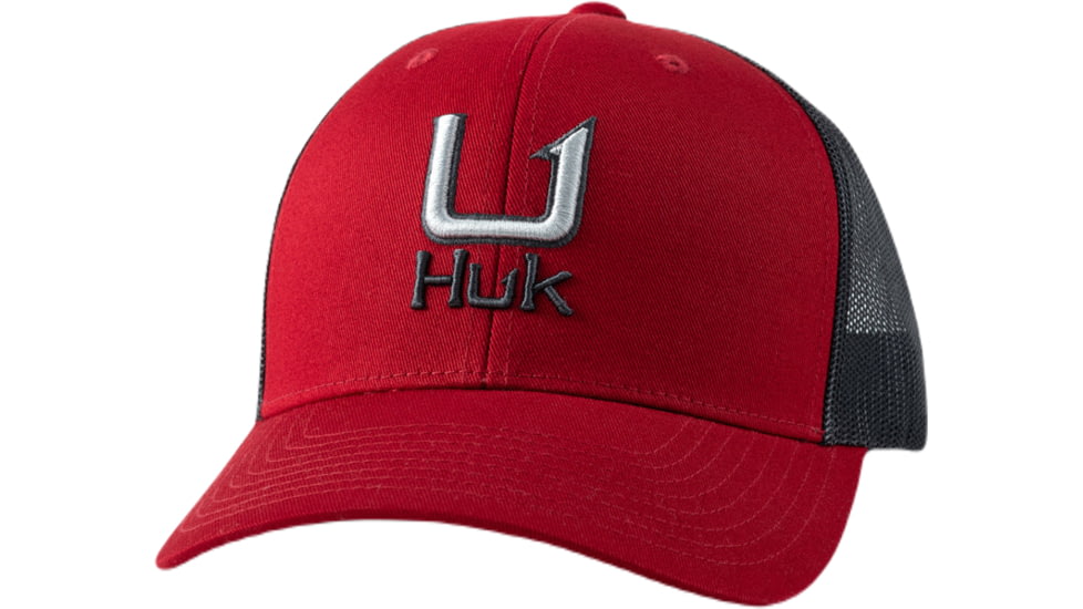 HUK Performance Fishing Filled Barb U Trucker - Mens, Scarlet Blaze, 1US, H3000466-621-1