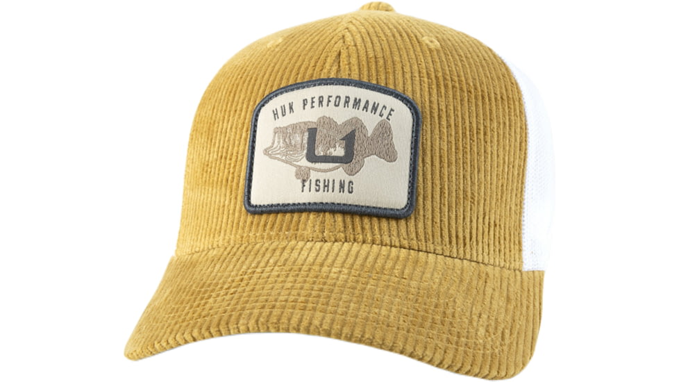 HUK Performance Fishing Fish Patch Corduroy Trucker - Mens, Sand Piper, 1US, H3000514-217-1