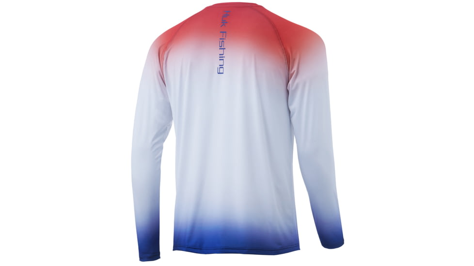 HUK Performance Fishing Flare Fade Long Sleeve - Men's, Americana, Large, H1200342-695-L