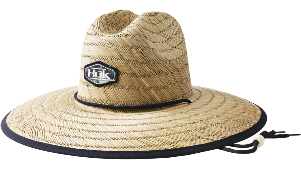 HUK Performance Fishing Huk Camo Patch Straw Hat - Mens, Hunt Club Camo, One Size, H3000239-973-1