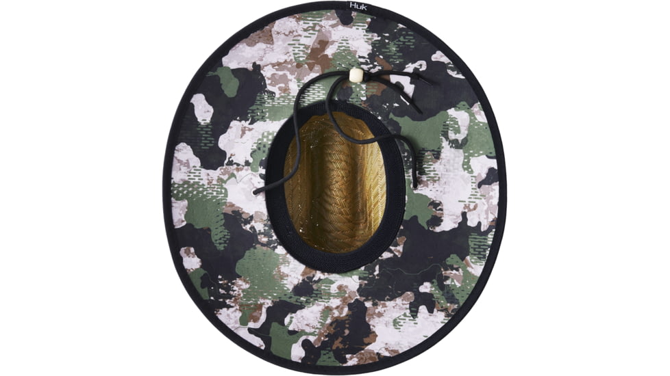 HUK Performance Fishing Huk Camo Patch Straw Hat - Mens, Hunt Club Camo, One Size, H3000239-973-1