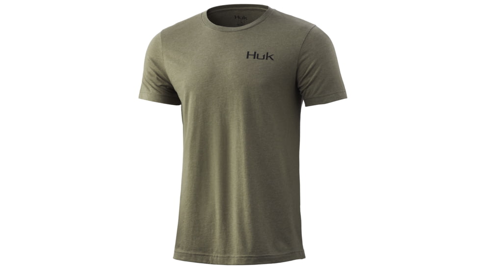 HUK Performance Fishing HUK Horizon Lines Tee - Men's, Kalamata Olive Heather, Medium, H1000254-346-M