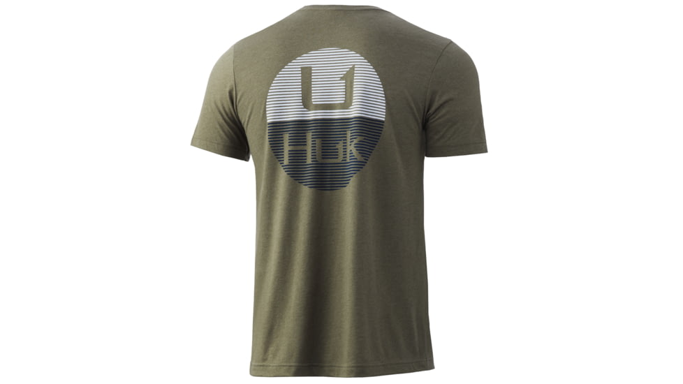HUK Performance Fishing HUK Horizon Lines Tee - Men's, Kalamata Olive Heather, Medium, H1000254-346-M