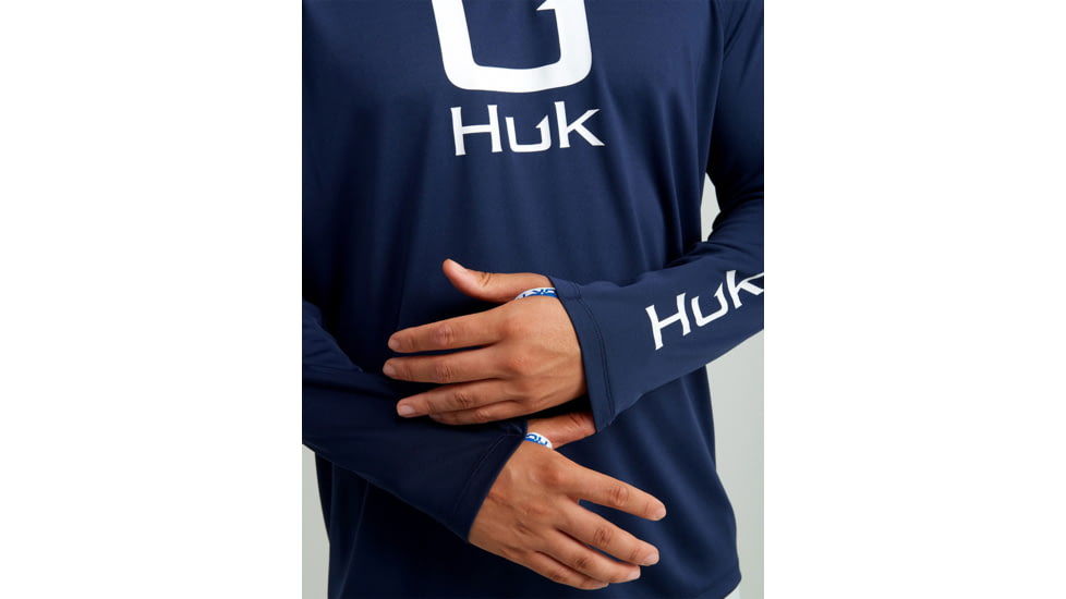HUK Performance Fishing Huk Icon Crew Long Sleeve Shirt Naval Academy 2XL C98F4773, ATH1200573413M
