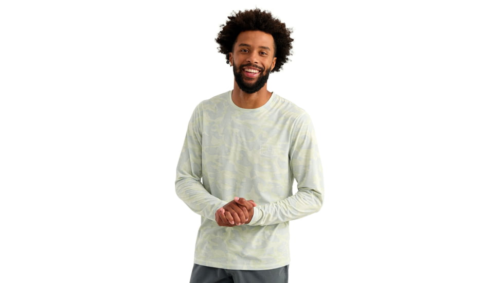 HUK Performance Fishing Drift Printed Long Sleeve Crew - Mens