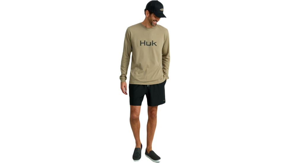 HUK Performance Fishing Logo Long Sleeve Tee - Mens, Overland Trek, Medium, H1000532-319-M