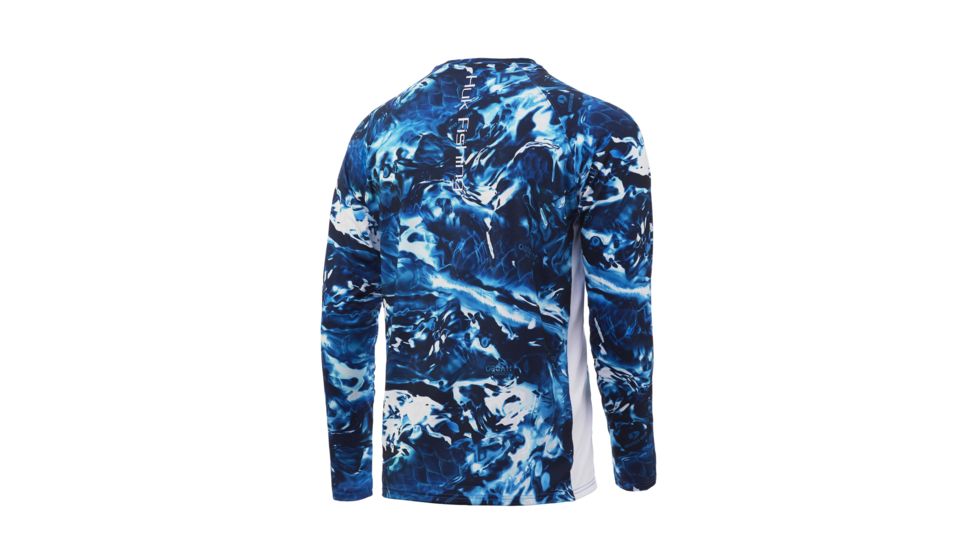 HUK Performance Fishing Mossy Oak Pursuit Long Sleeve Graphic T-Shirt - Mens, Mossy Oak Hydro Sailfish, Large, H1200228-488-L