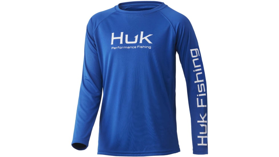 HUK Performance Fishing Pursuit L/S Shirt - Kids, Huk Blue, YM, H7120064-457-YM