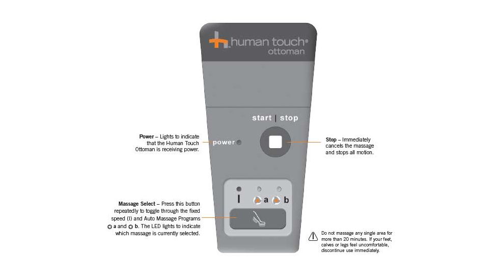 Human Touch iJoy Ottoman 3.0 Calf Massager Remote Control