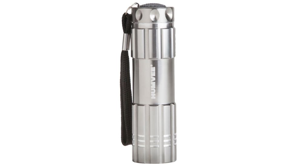 Humvee 9-Bulb LED Flashlight and Keychain Tool Set, 2-Piece, Silver HMV-CP-6GRY