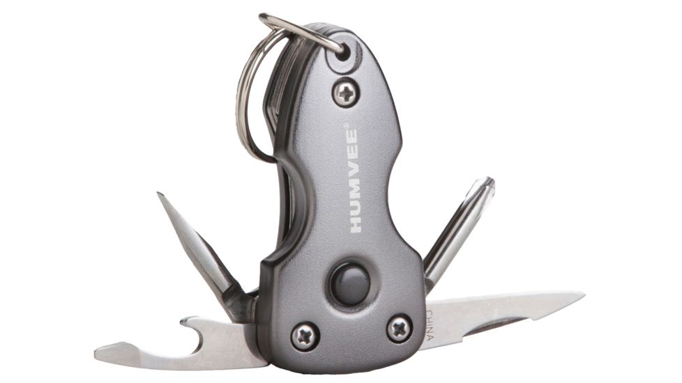 Humvee 9-Bulb LED Flashlight and Keychain Tool Set, 2-Piece, Silver HMV-CP-6GRY