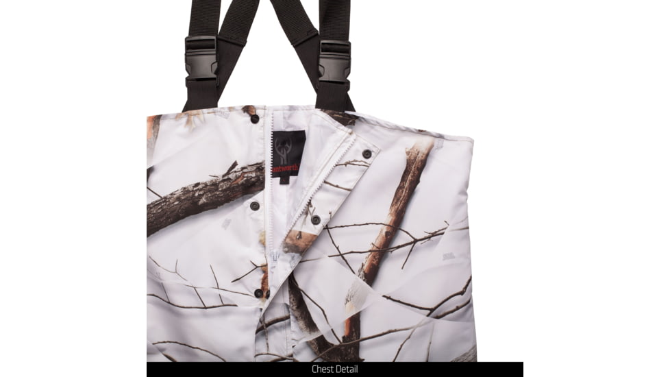 Huntworth Ackley Light Weight Microfiber Waterproof Cover Up Bib Overalls - Men's, Snow Camo, 3XL, E-81705-SCB-3XL