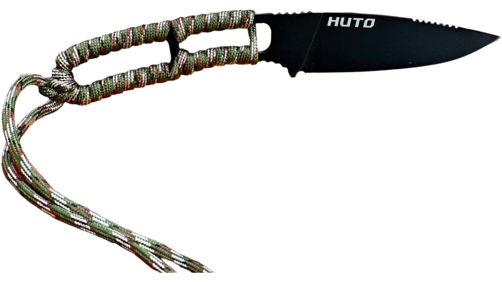 Huto Lifestyle EXO-Skeleton High Mountain M390 Steel 3.25in Fixed Blade Knife, Black Parkarized, Desert/Sand, EXOSKTNHGHMTN390PD/S