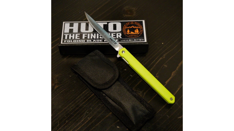 Huto Lifestyle Finisher Folding Hard Blade Skinner Knife, Lime Green, FINSH-KNV-LIMGRN