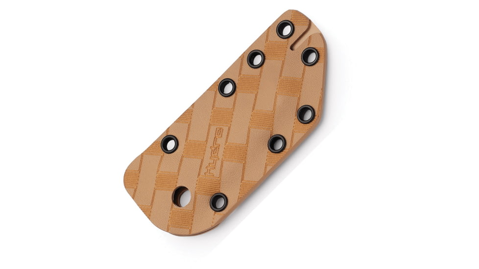 Hydra Knives Buzzard White Hawk Version EDC Knife, 3.15in, 1.4116 SS, Satin Seax Point Blade, Stainless Steel Handle, Brown Kydex Neck Sheath, HK-01-SBR