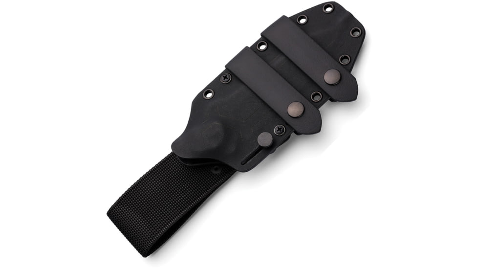 Hydra Knives Phobos Black Fixed Blade Knife, 10.25in Overall, 5.13in Black Powder Sleipner Tool Steel Spear Point Blade, Black Sculpted G10 Handle, Black Kydex Belt Sheath, HK-16-BL