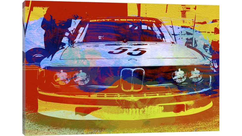 iCanvas BMW Racing Watercolor by Naxart Canvas Print, 12 x 18 NAX149-1PC3-18x12