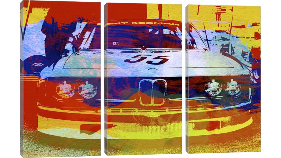 iCanvas BMW Racing Watercolor by Naxart Canvas Print, 40 x 60 NAX149-3PC3-60x40