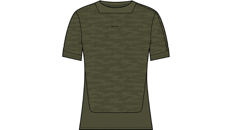 Icebreaker 125 ZoneKnit Short Sleeve IB Topo T-Shirt - Men's, Loden/Loden Dk/Aop, Small, IB0A56QC871S