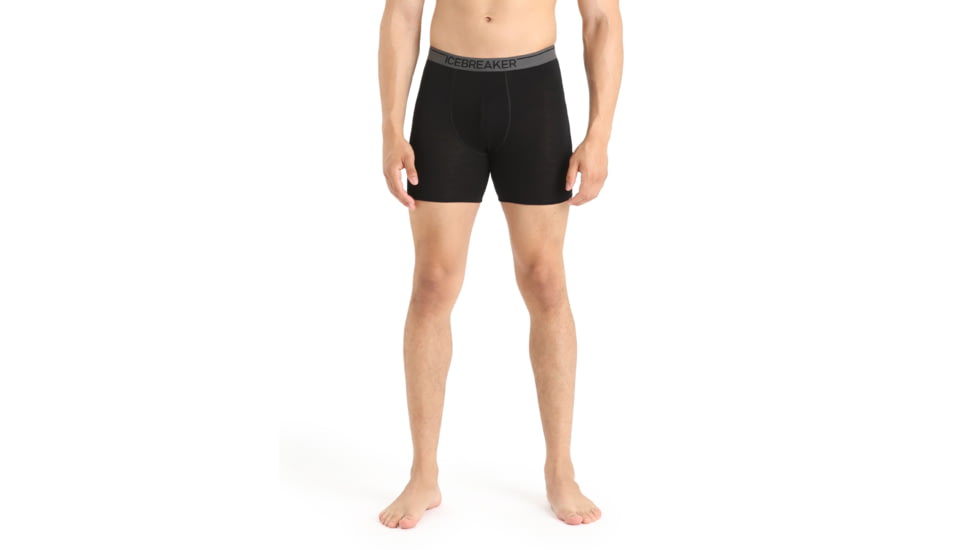 Icebreaker Anatomica Long Boxers - Mens, Black, Medium, IB103055010M