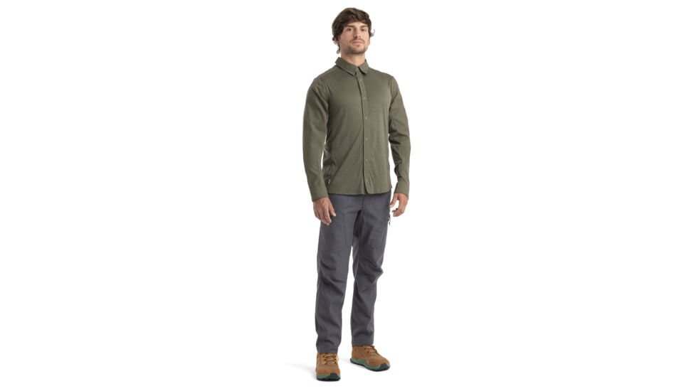 Icebreaker Hike Long Sleeve Top - Mens, Loden, Medium, IB0A56OJ069M