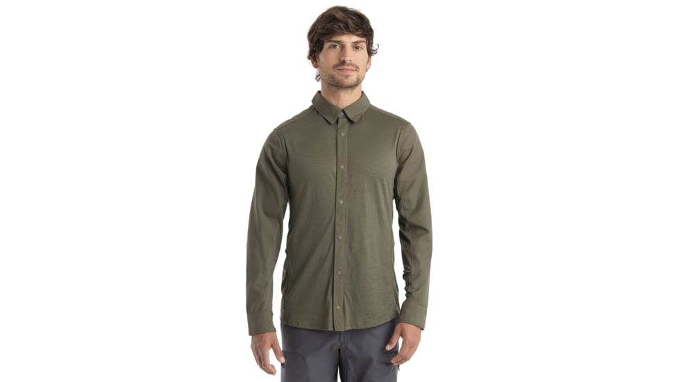 Icebreaker Hike Long Sleeve Top - Mens, Loden, Medium, IB0A56OJ069M