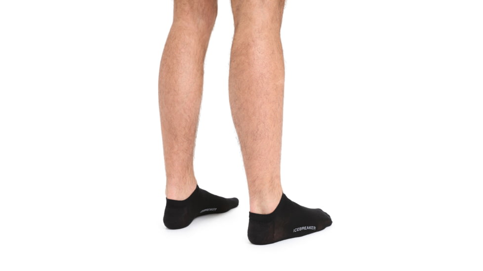 Icebreaker Lifestyle Fine Gauge No Show Socks - Mens, Black/Snow, Small, IB0A56D5A06S