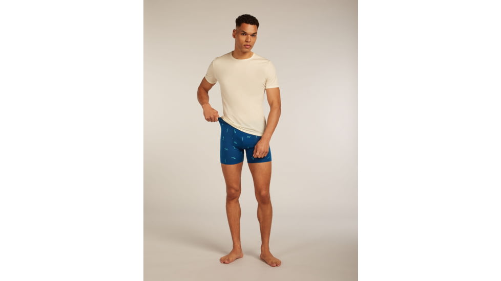 Icebreaker Merino 150 Anatomica Boxers Ski Day - Mens, Atlantis/Topaz/AOP, Small, IB0A57340H8S