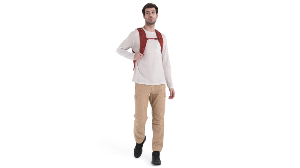 Icebreaker Merino 150 Tech Lite III LS Relaxed Pocket Tee - Mens, Ecru Heather, Extra Large, IB0A56WG116XL