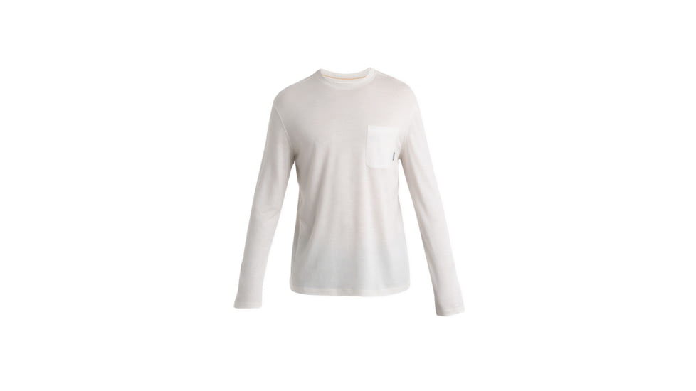 Icebreaker Merino 150 Tech Lite III LS Relaxed Pocket Tee - Mens, Ecru Heather, Extra Large, IB0A56WG116XL