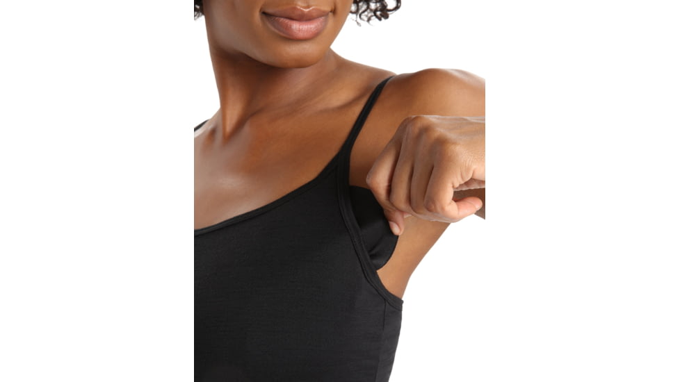 Icebreaker Merino Siren Bra Cami Singlet - Womens, Black, Extra Small, IB0A56BL001XS