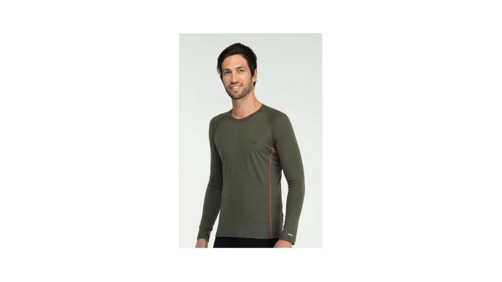Icebreaker Oasis Long Sleeve Crewe 200 - Men's-Medium-Cargo