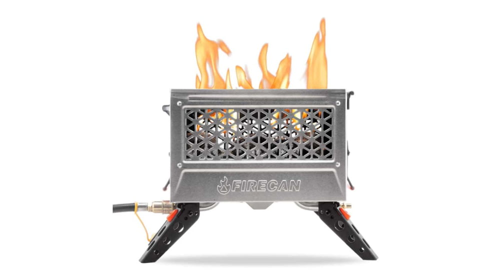 Ignik FireCan Deluxe Stainless w/Grill, Silver &amp; Orange, IGPRO-00322