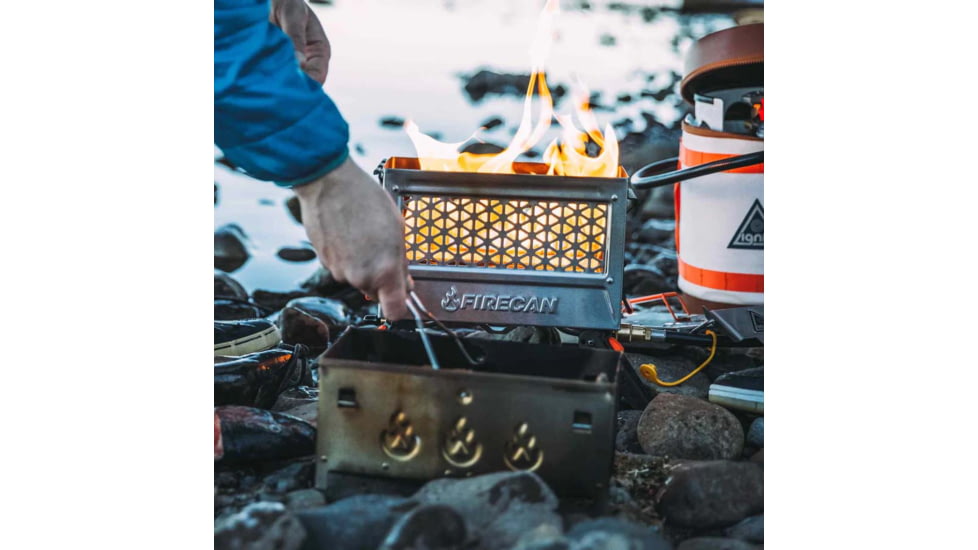 Ignik FireCan Deluxe Stainless w/Grill, Silver &amp; Orange, IGPRO-00322