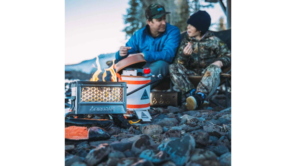 Ignik FireCan Deluxe Stainless w/Grill, Silver &amp; Orange, IGPRO-00322