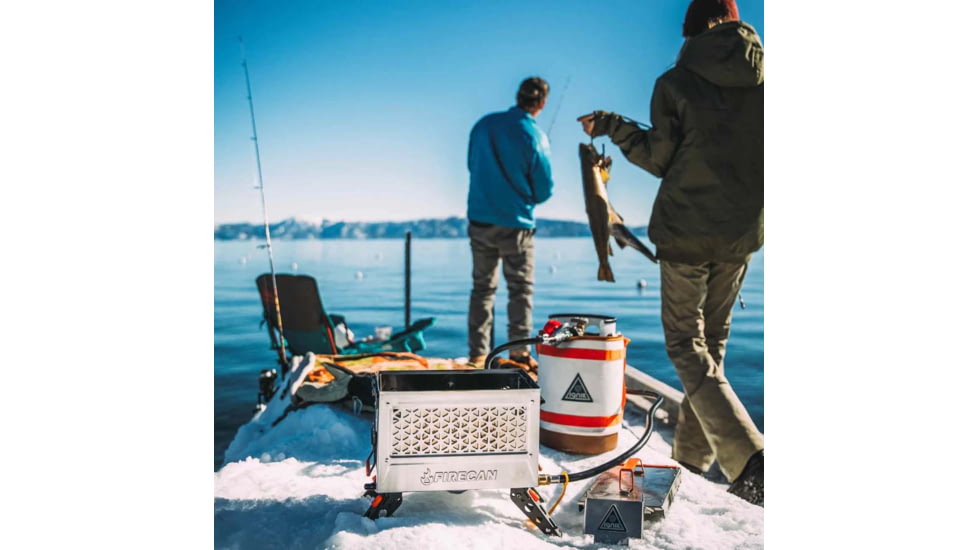 Ignik FireCan Deluxe Stainless w/Grill, Silver &amp; Orange, IGPRO-00322