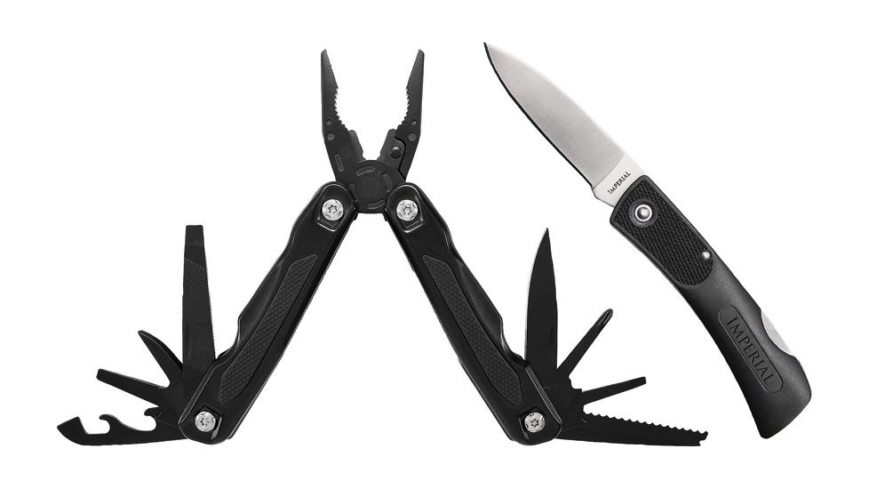 Imperial Schrade Combo Pack 2 Pc Folding Knife,2.75in,Black Plastic Handle IMPCOM9CP